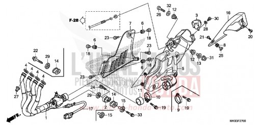 SILENCIEUX D'ECHAPPEMENT CBR1000SF de 2015